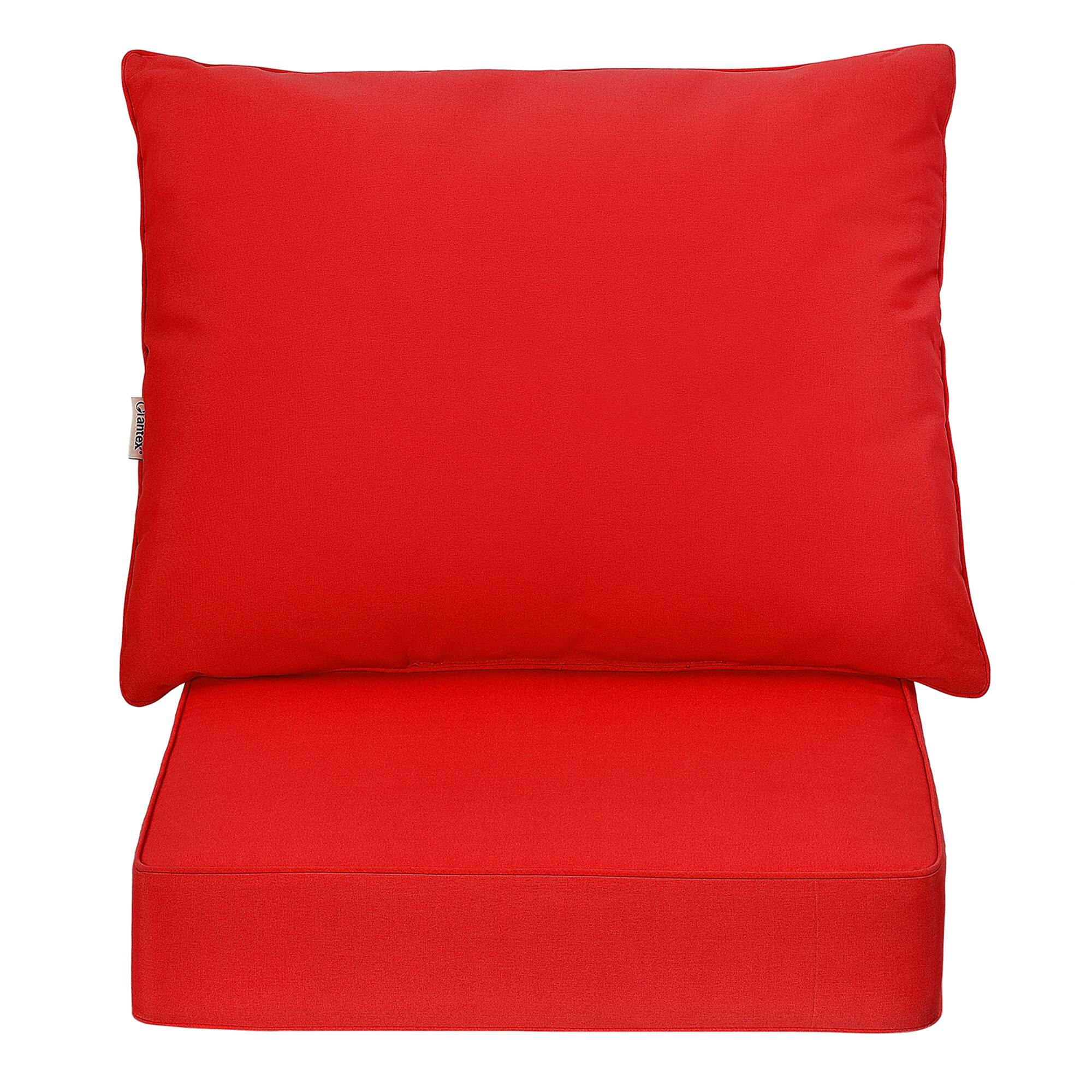 Alt View 8. Gymax - Gymax 2PCS Deep Seat Chair Cushion Pads Set Indoor Outdoor W/ Rope Belts Red - Red.