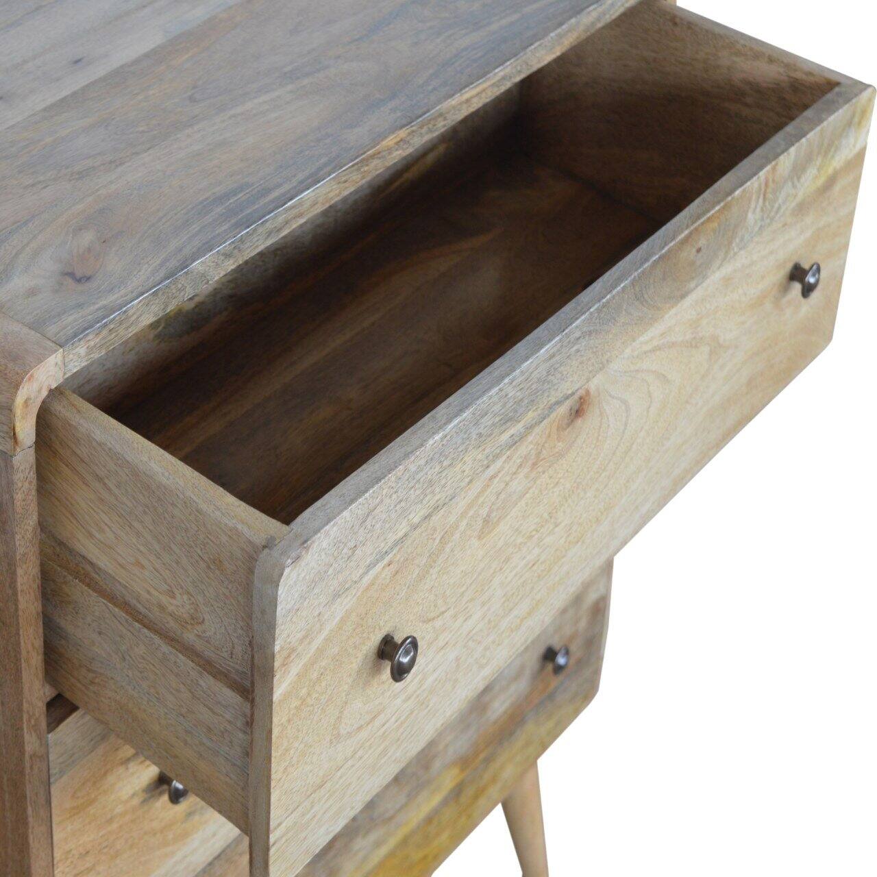 Alt View 2. Artisan Furniture - Artisan Furniture Solid Wood Curved Oak-ish Chest, 3 Drawers, Beige - Light Brown/Oak-ish.