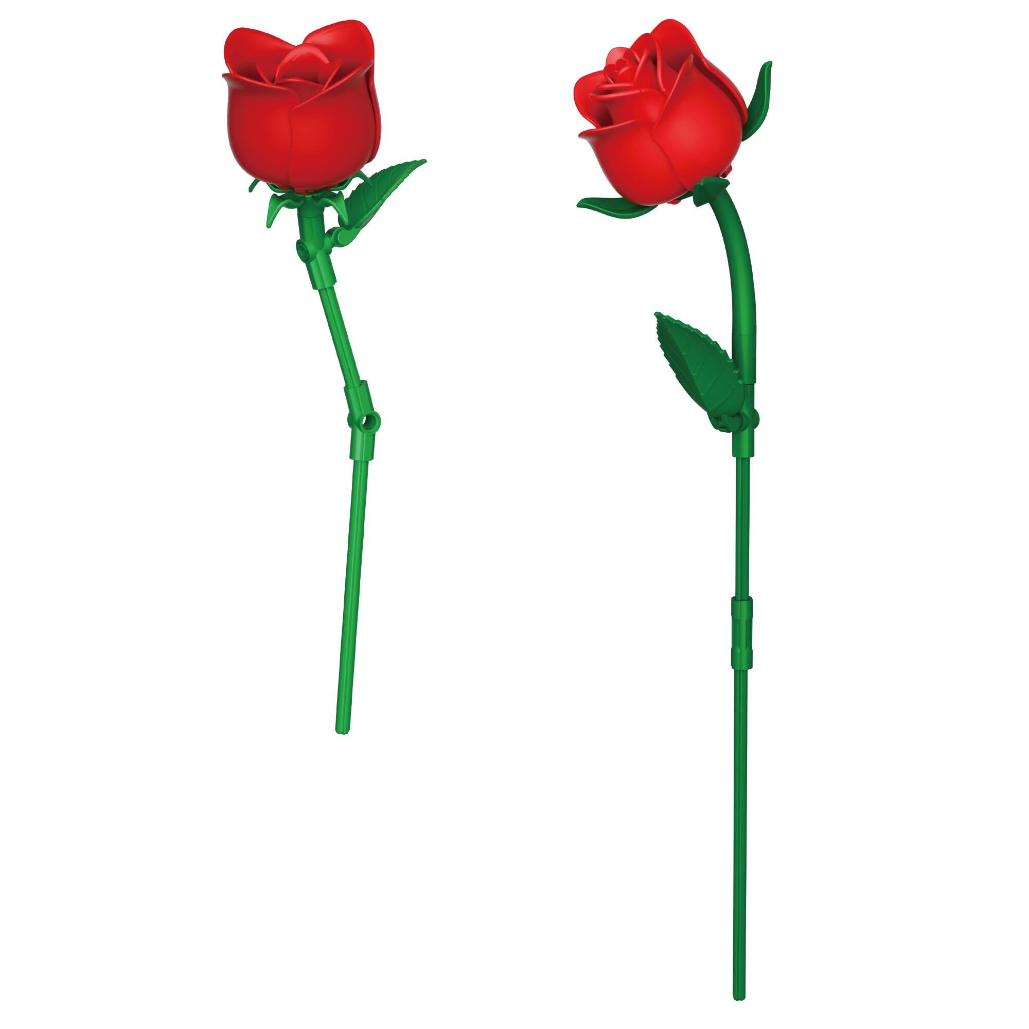 Alt View 2. Contixo - BK09 Red Rose Bouquet Building Set, 789-Piece Botanical Brick Kit with Adjustable Stems for Kids & Adults Ages 8+ - Red.