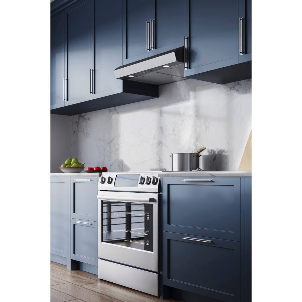 Alt View 14. Broan - Broan-NuTone 30-Inch Under Cabinet Range Hood, ENERGY STAR, 350 Max Blower CFM - Stainless Steel.