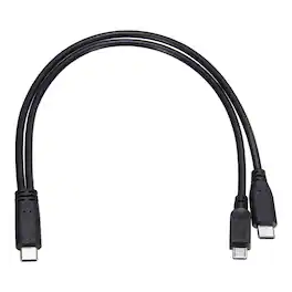 Unique Bargains - Type C Male to Type C and Micro 5P Male 2-in-1 11.8" Charging Cable - Black