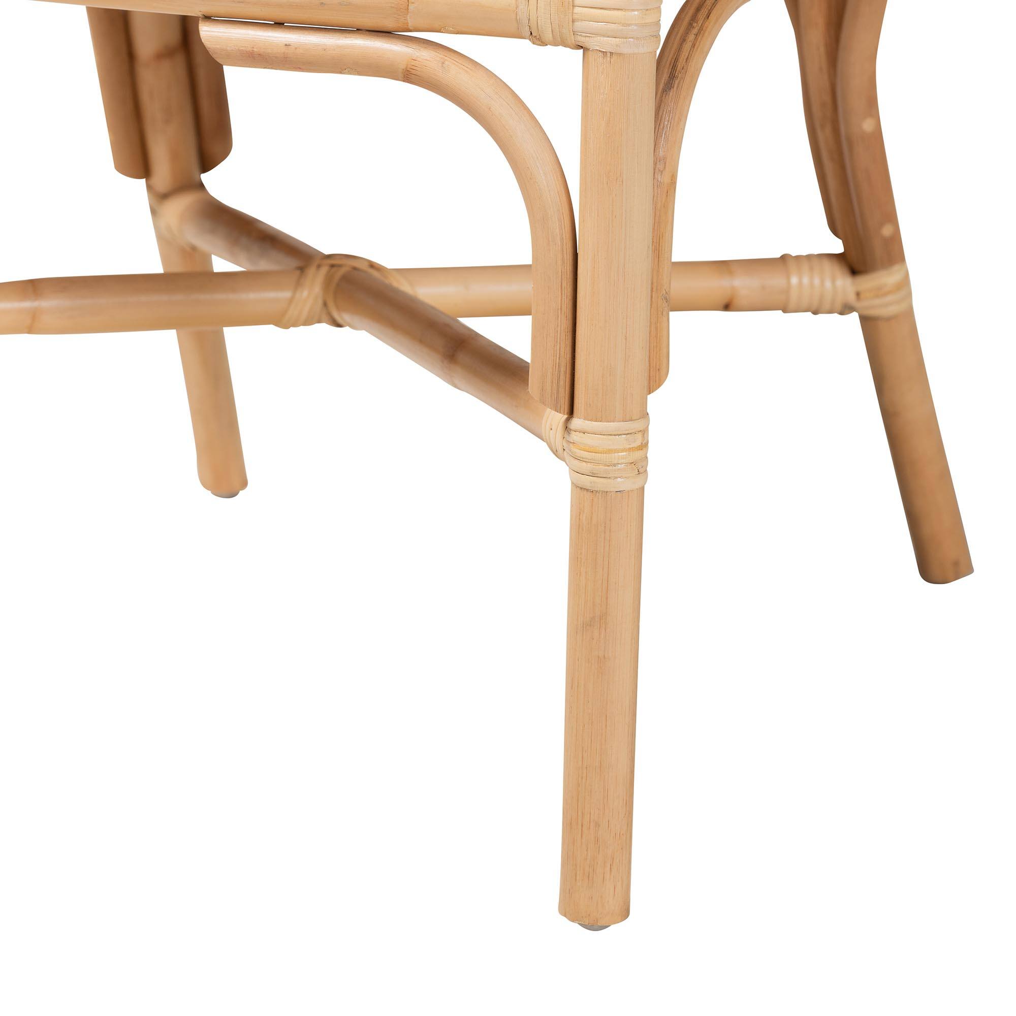 Alt View 2. bali & pari - Hollis Natural Rattan Barrel Chair with Cushion - Handcrafted Accent Armchair with Laminated Rattan Pole Back - Natural.