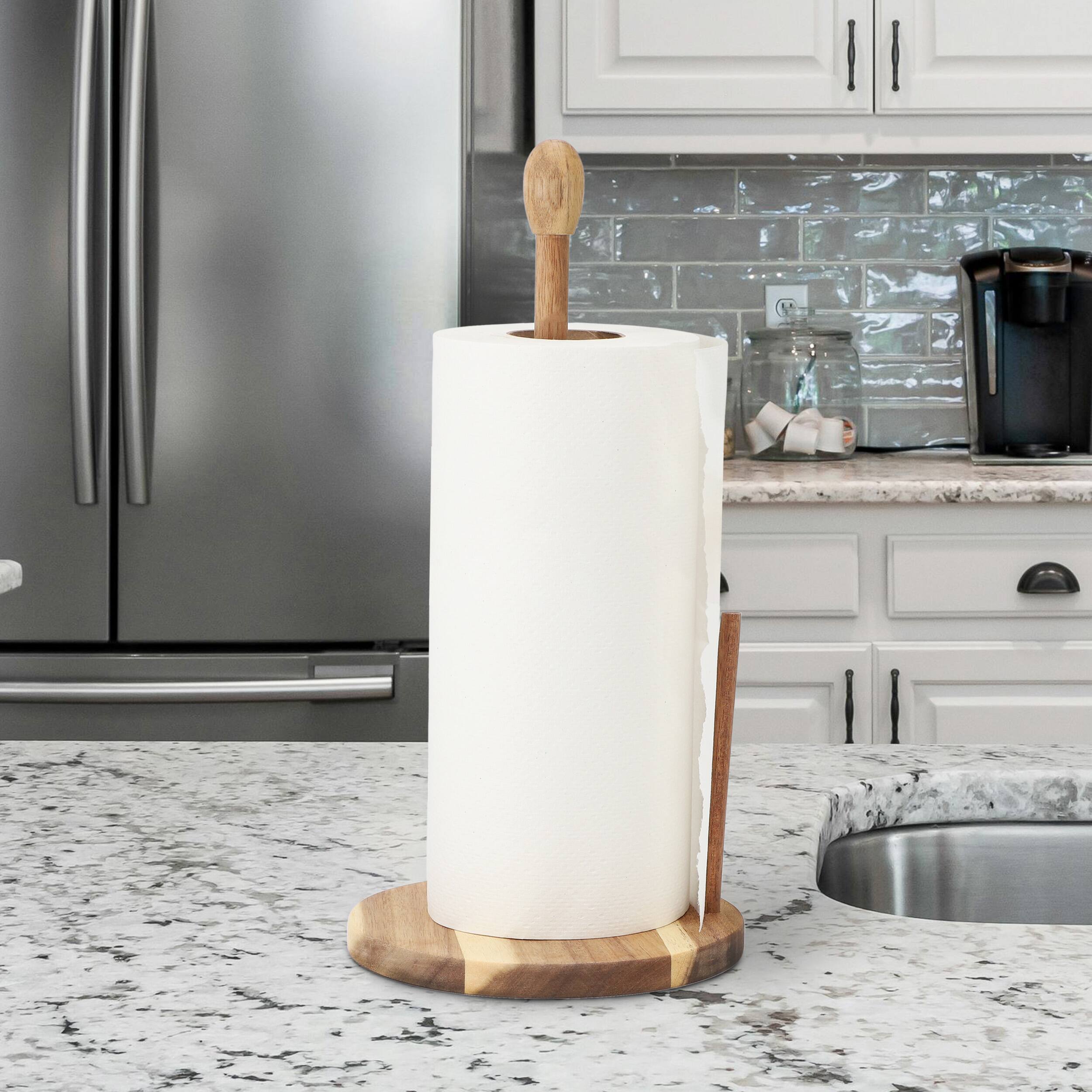 Alt View 4. MegaChef - MegaChef 14 inch Acacia Wood Paper Towel Holder - Brown.