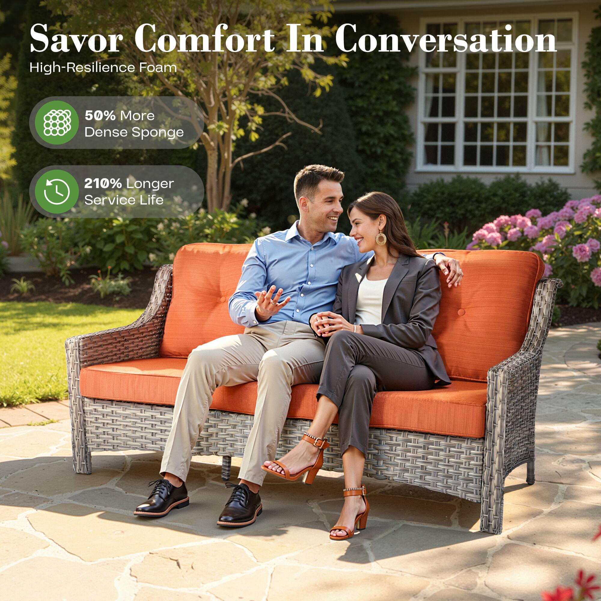 Savor Comfort In Conversation

High-Resilience Foam

- 50% More Dense Sponge
- 210% Longer Service Life