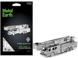 Model Kit Fire Engine "Fort Johnson Tower 6" (Moderate Difficulty) Steel Model by Metal Earth - Gray