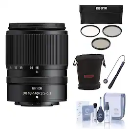 Bundle - Nikon - NIKKOR Z DX 18-140mm f/3.5-6.3 VR Lens, with ProOptic 62mm Digital Essentials Filter Kit, Lens Pouch, Lens