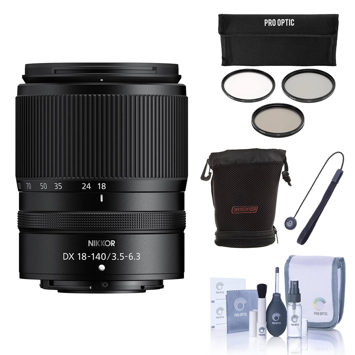 PRO OPTIC  
10  
70  
50  
35  
24  
18  

OPITECHUSA  
NIKKOR DX 18-140/3.5-6.3  

PRO OPTIC  
PRO OPTIC TC  
PRO OPTIC  
PRO OPTIC  
PRO OPTIC  
PRO OPTIC  

MINUT