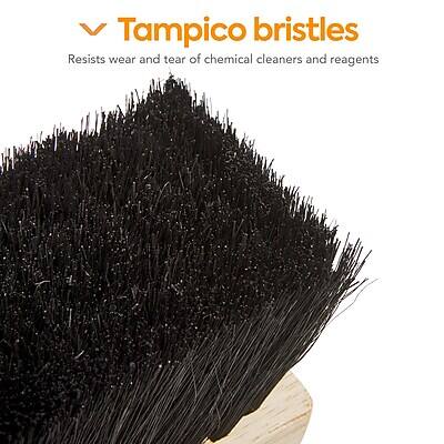Tampico bristles  
Resists wear and tear of chemical cleaners and reagents
