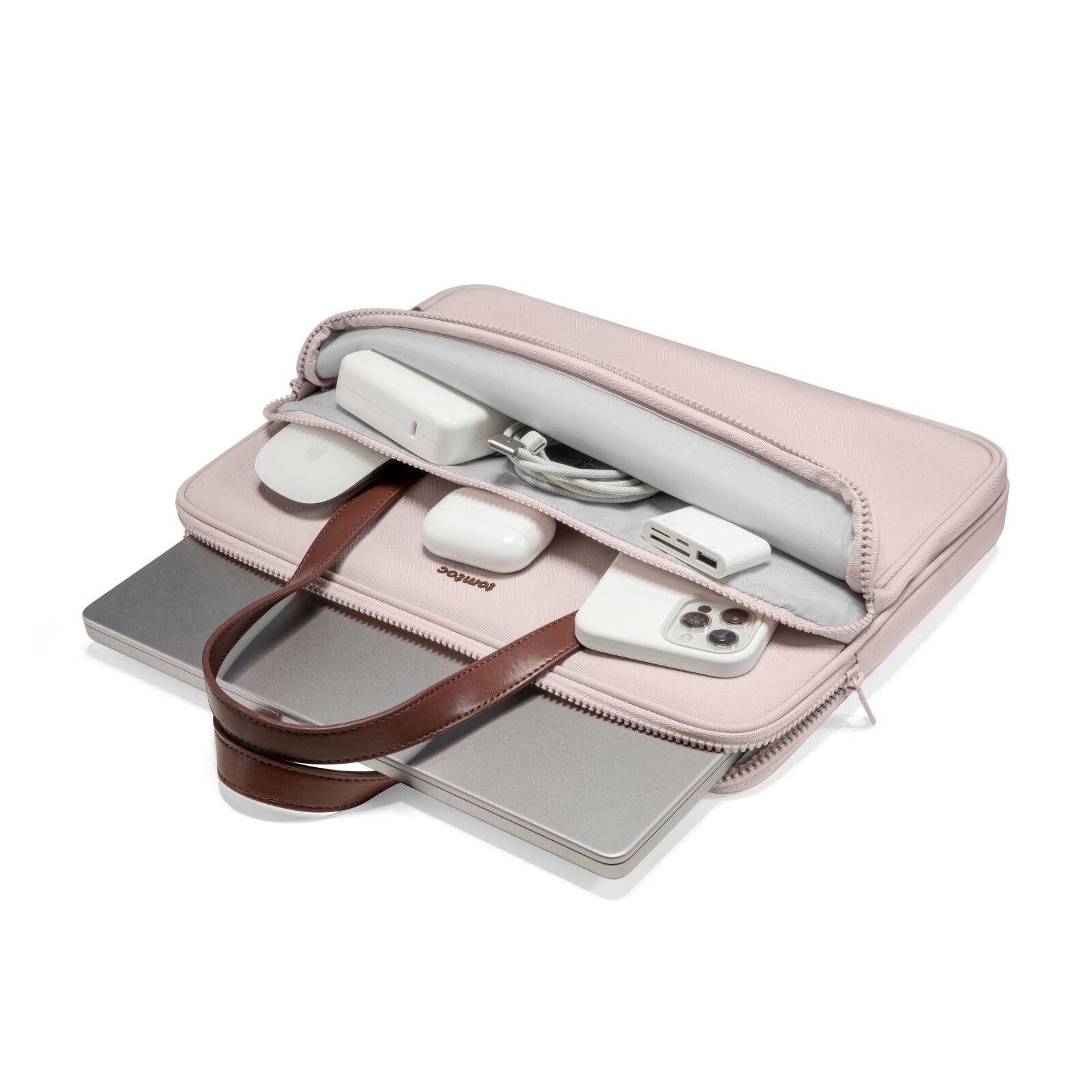 Back. tomtoc - Versatile-A11 Laptop Carrying Bag Case Sleeve for 14 inch MacBook Pro, 13" MacBook Air & Pro, Microsoft Surface Laptop - Blush Pink.