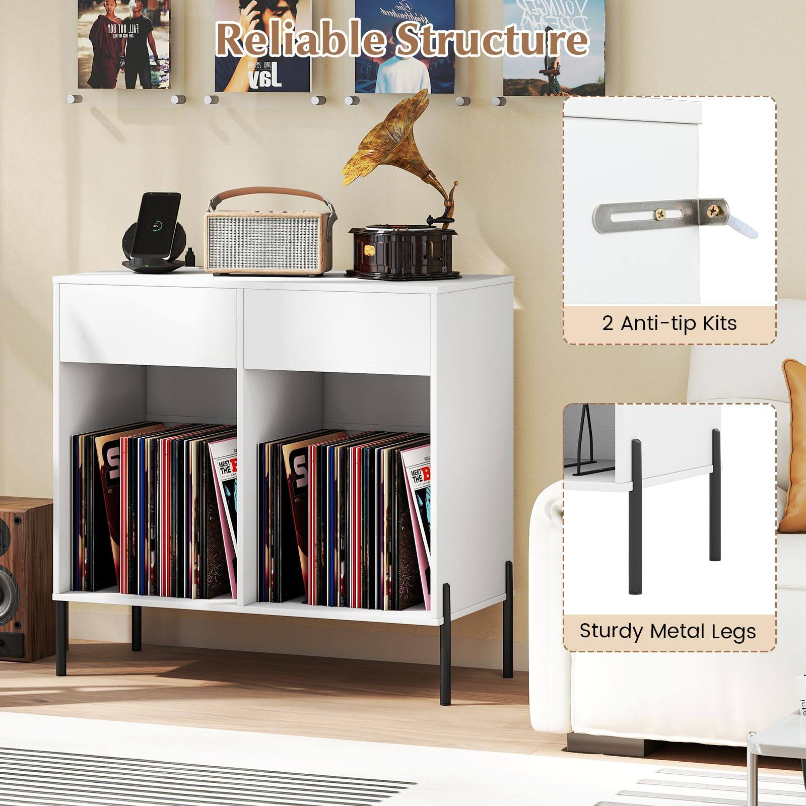 Reliable Structure

2 Anti-tip Kits

Sturdy Metal Legs