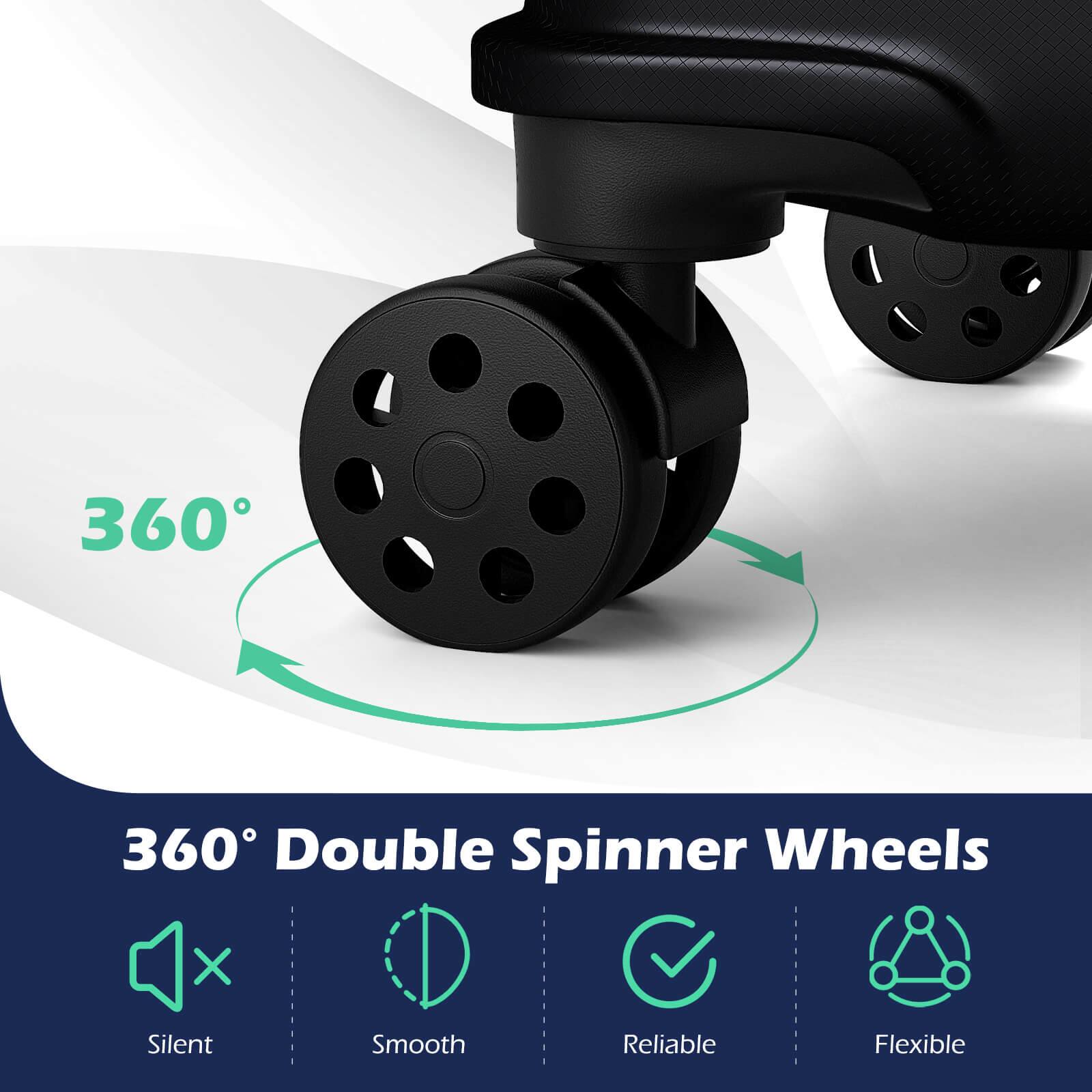 360° Double Spinner Wheels  
Silent, Smooth, Reliable, Flexible