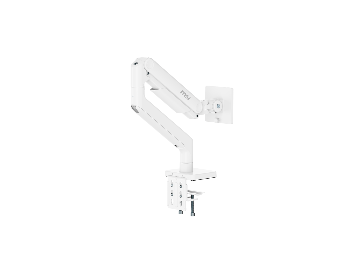 Alt View 5. MSI - MSI MAG MT201W - Heavy Duty Monitor Arm, 17-49" 44 lbs, VESA, Clamp/Grommet, Spring Assisted - Black - Matte White.