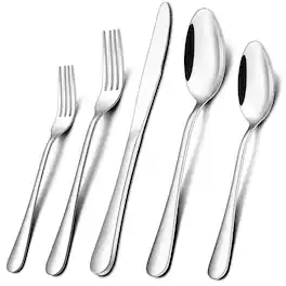 Dazzed Corner - 40-Piece Stainless Steel Silverware Set for 8, Mirror Polished - NY9787Z