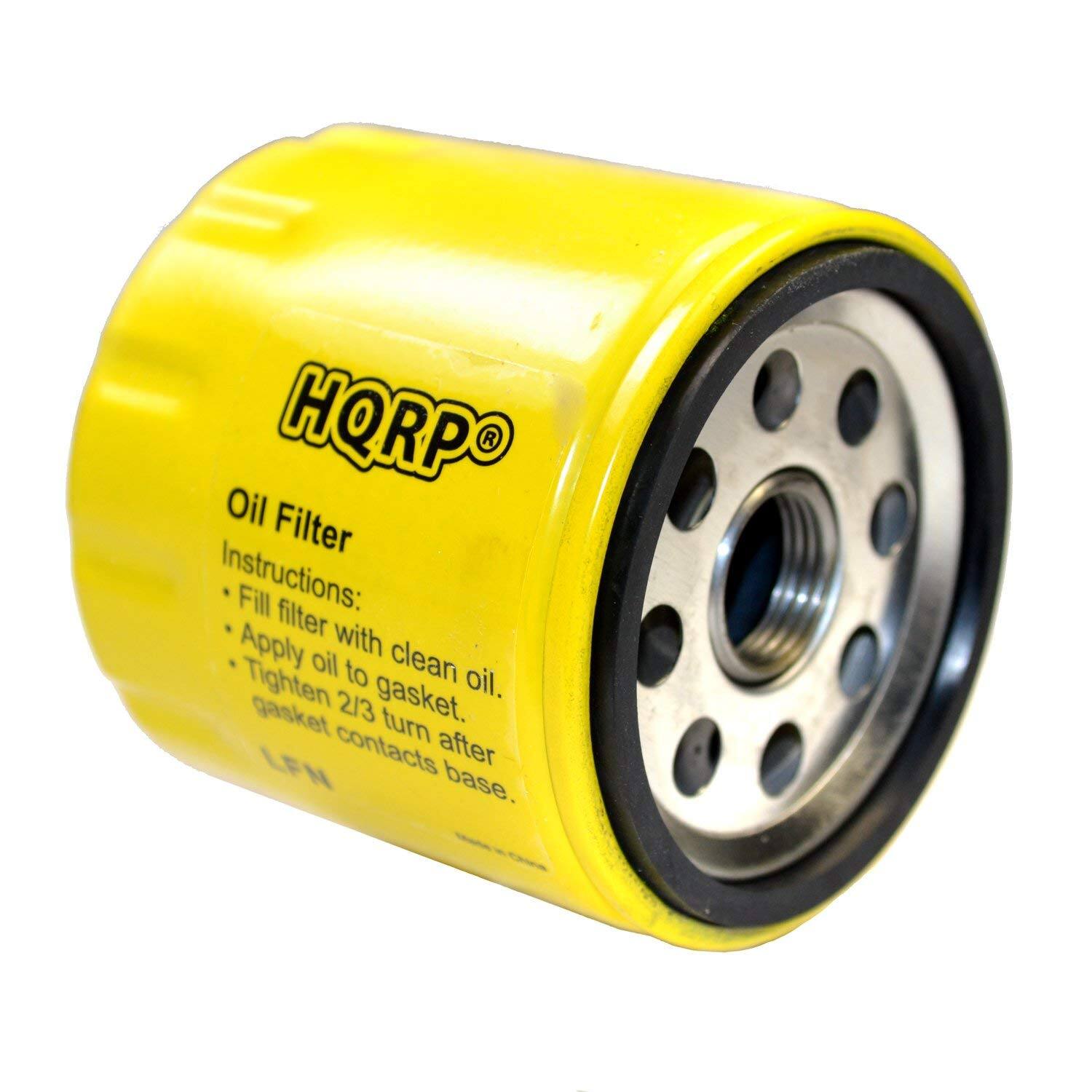 HQRPO Oil Filter Instructions:  
- Fill filter with clean oil.  
- Apply oil to gasket.  
- Tighten 2/3 turn after gasket contacts base.