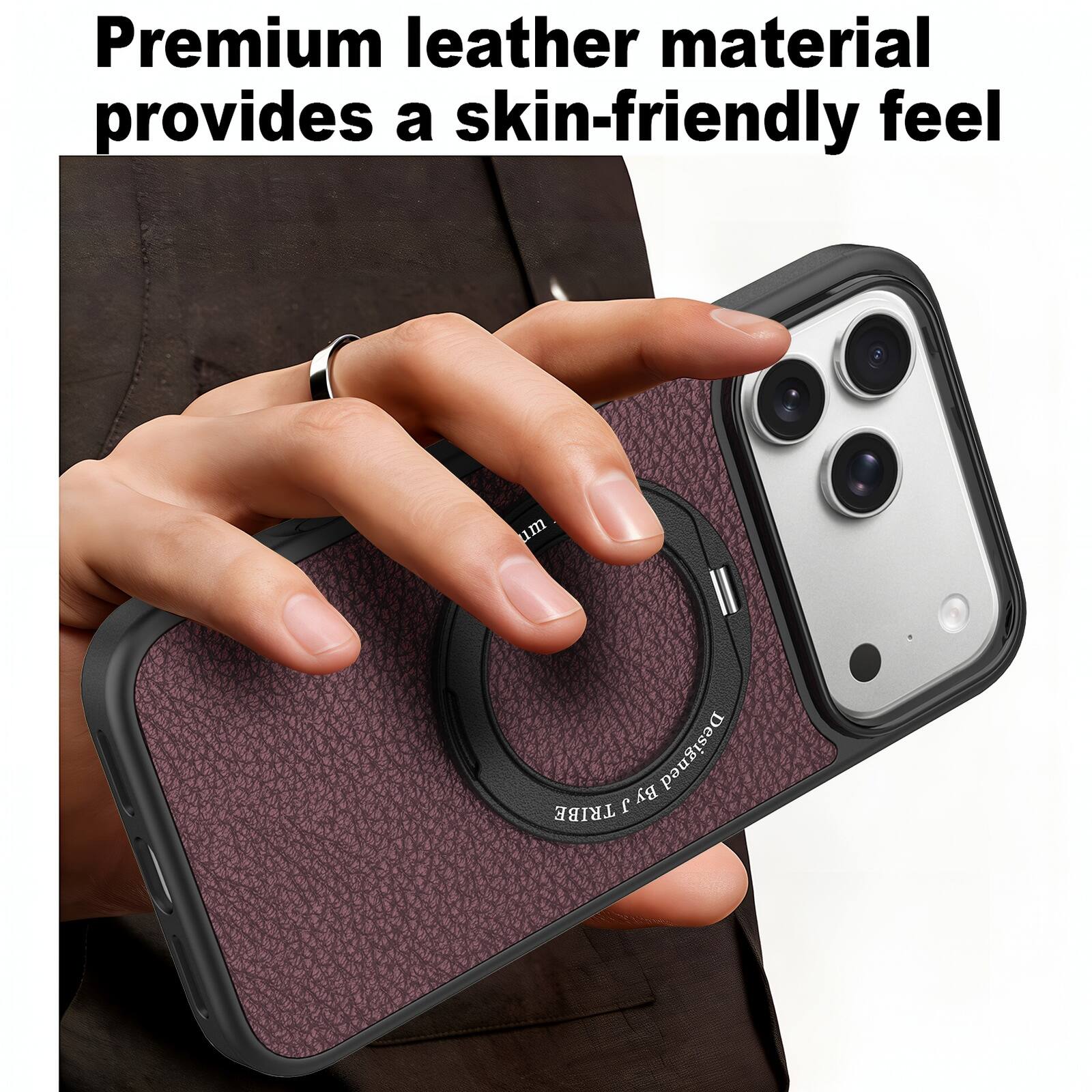 Premium leather material provides a skin-friendly feel  
Designed by TRIBE