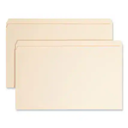 Front. Smead Manufacturing - Top Tab Fastener Folders, Straight Tabs, 0.75" Expansion, 1 Fastener, Legal Size, Manila Exterior, 50/Box.