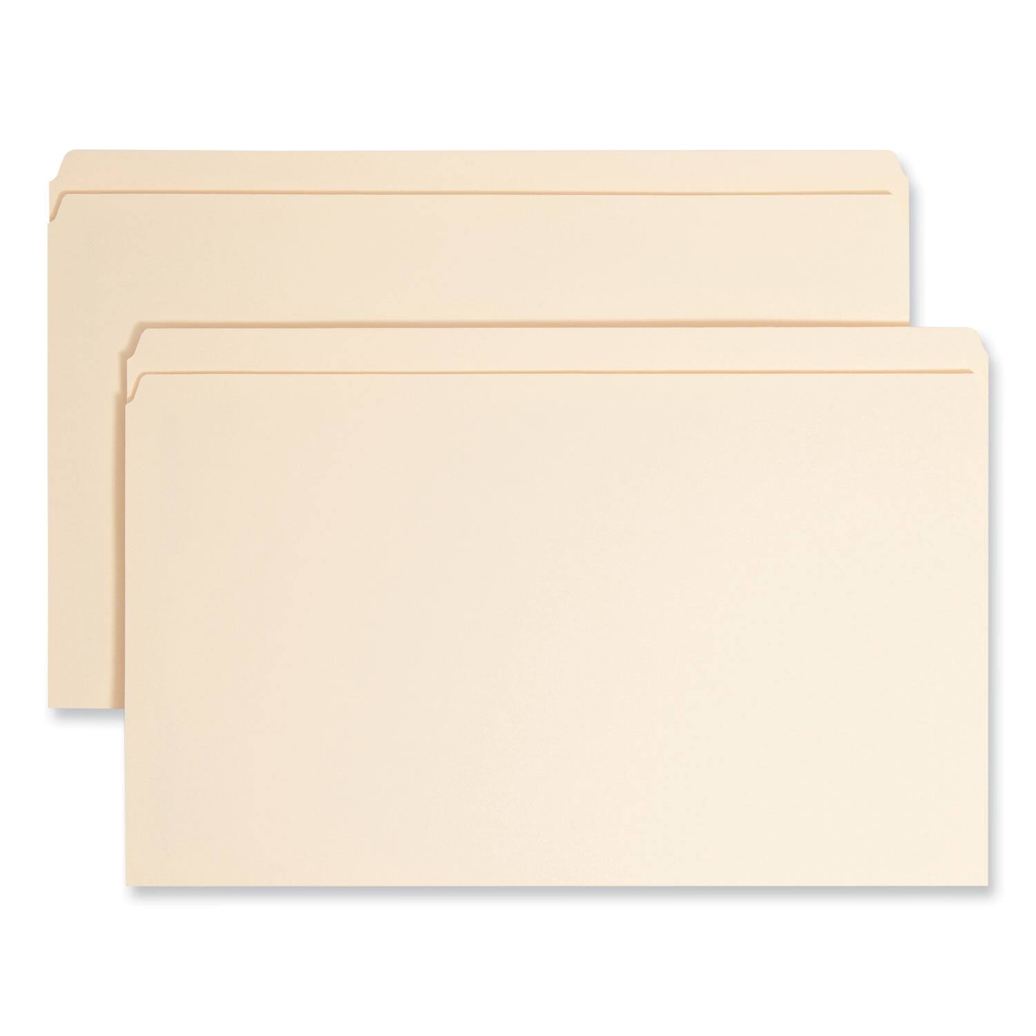 Front. Smead Manufacturing - Top Tab Fastener Folders, Straight Tabs, 0.75" Expansion, 1 Fastener, Legal Size, Manila Exterior, 50/Box.