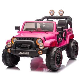 BreeBe - 24V Kids ride on Electric Car with Parent Control, 2WD, Rear Suspension, Trunk Storage, Lights, Bluetooth, USB, Age 3-8 - Pink