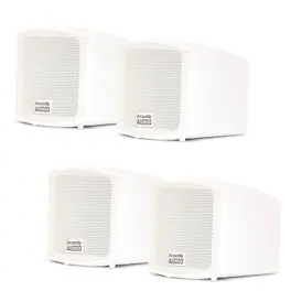 Acoustic Audio by Goldwood - AA321W Mountable Indoor Speakers Bookshelf 2 Pair Pack AA321W-2Pr - White