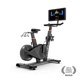Aviron - Fit Bike S with 22" HD Touchscreen. Access to Game-Based Workouts, Streaming, and Classes - Black