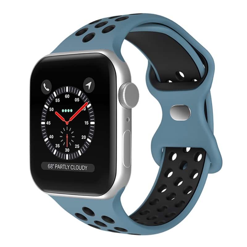 StrapsCo - ColorBlock Active Strap Silicone Rubber Watch Band For Apple Watch - 44mm/45mm/46mm/49mm/Ultra (Medium-Long) - Blue & Black price history on PriceWatchPro