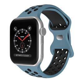 StrapsCo - ColorBlock Active Strap Silicone Rubber Watch Band For Apple Watch - 44mm/45mm/46mm/49mm/Ultra (Medium-Long) - Blue & Black