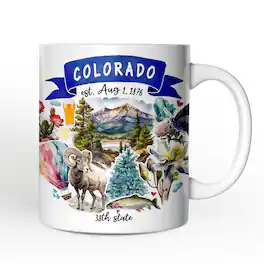 OrnamentallyYou - Artistic Colorado State Themes and Landmarks Mug - White