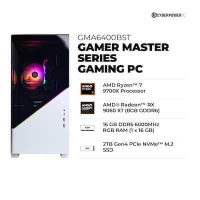 CyberPowerPC Gaming Desktop AMD Ryzen 7 9700X AMD Radeon RX 9060 CyberPowerPC Gaming Desktop AMD Ryzen 7 9700X AMD Radeon RX 9060