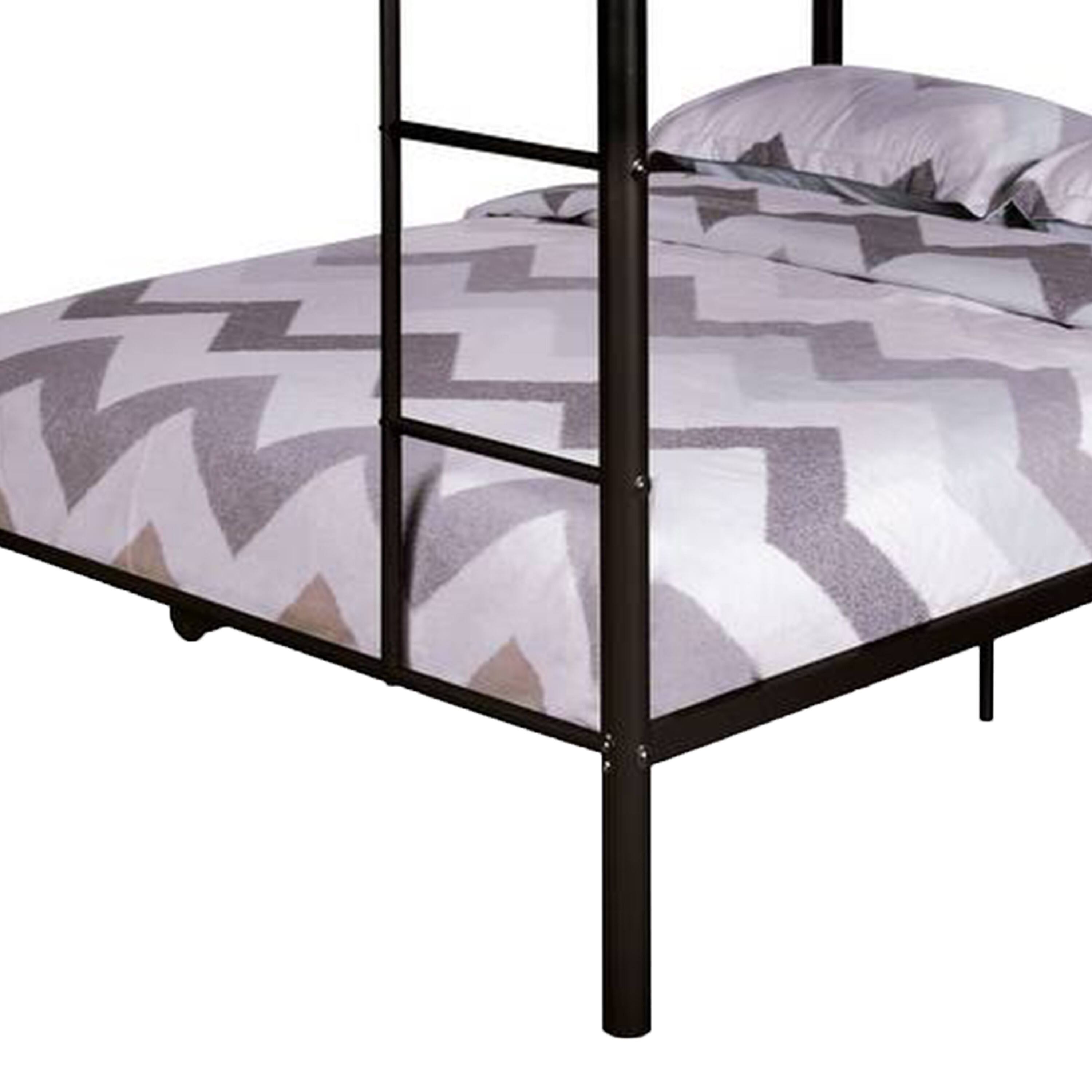Alt View 3. Manhattan Lane - Fegy Full Over Full Bunk Bed, Ladder and Rails, Black Metal Frame - Black.