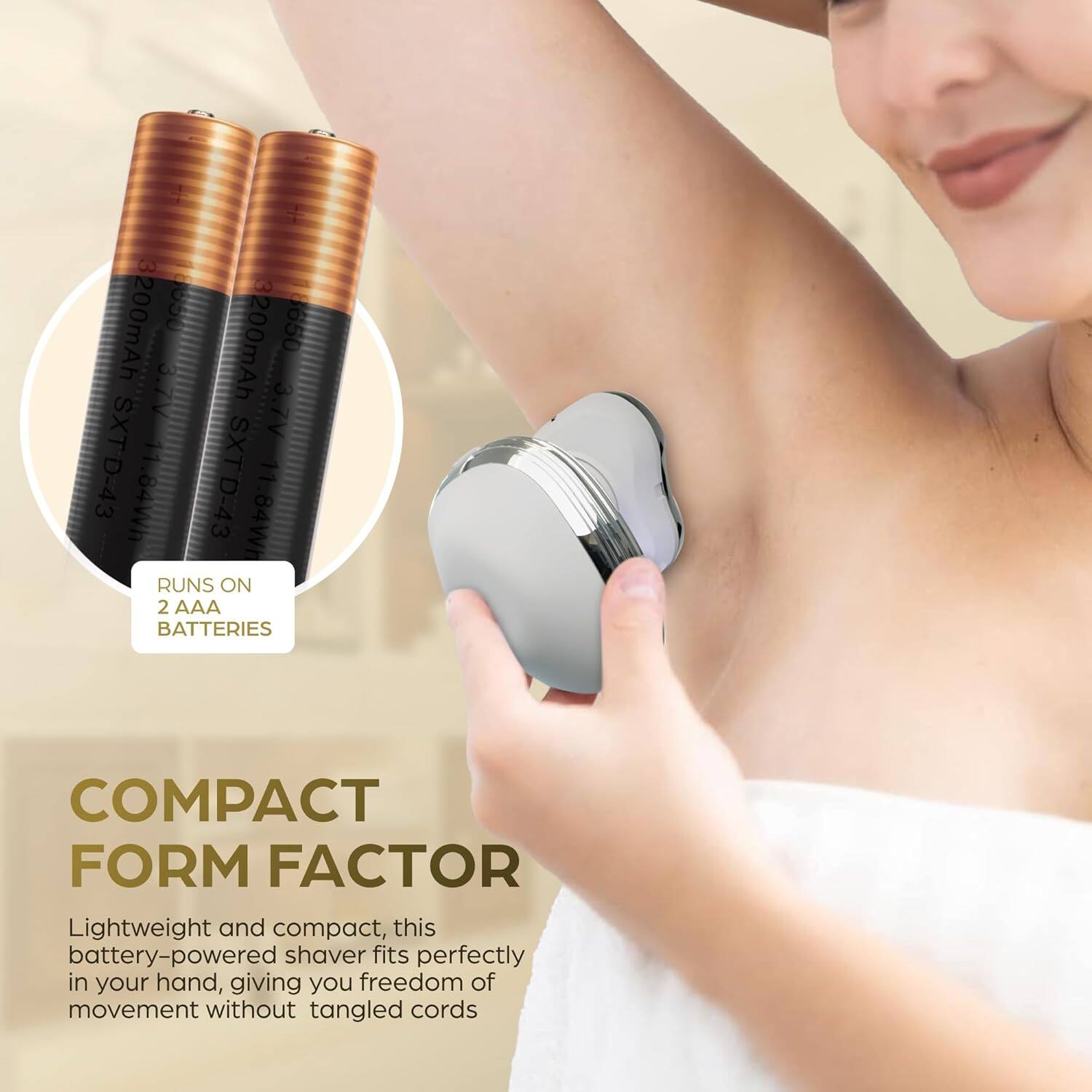 3200mAh 8050 8650 3.7V 3200mAh 3.7V SXTD-43 11.84Wh SXTD-43 11.84Wh RUNS ON 2 AAA BATTERIES COMPACT FORM FACTOR Lightweight and compact, this battery-powered shaver fits perfectly in your hand, giving you freedom of movement without tangled cords.