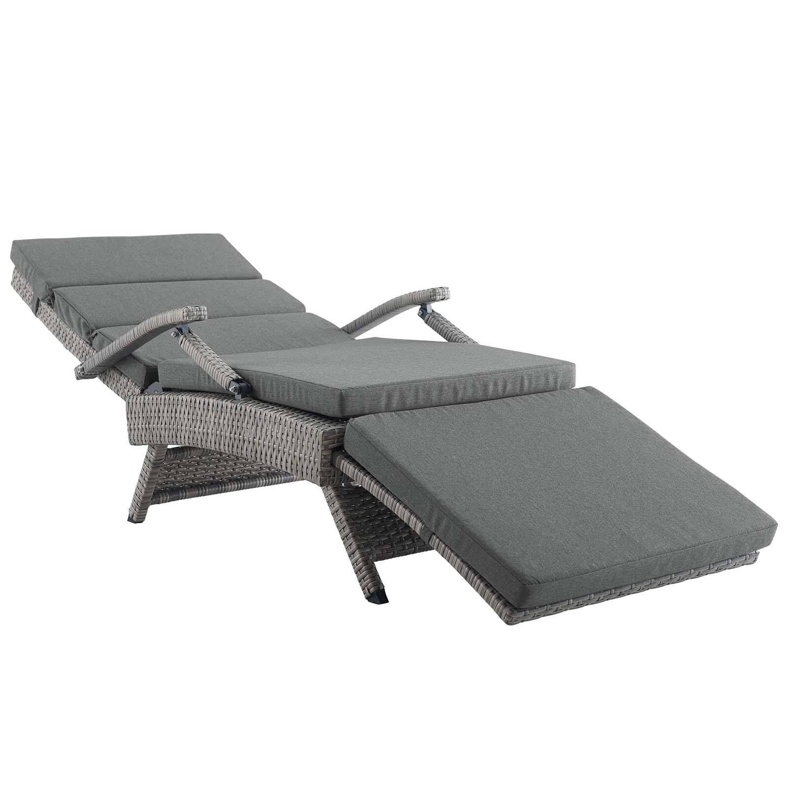 Back. Modway - Envisage Chaise Outdoor Patio Wicker Rattan Lounge Chair by Modway - Light Gray Charcoal.