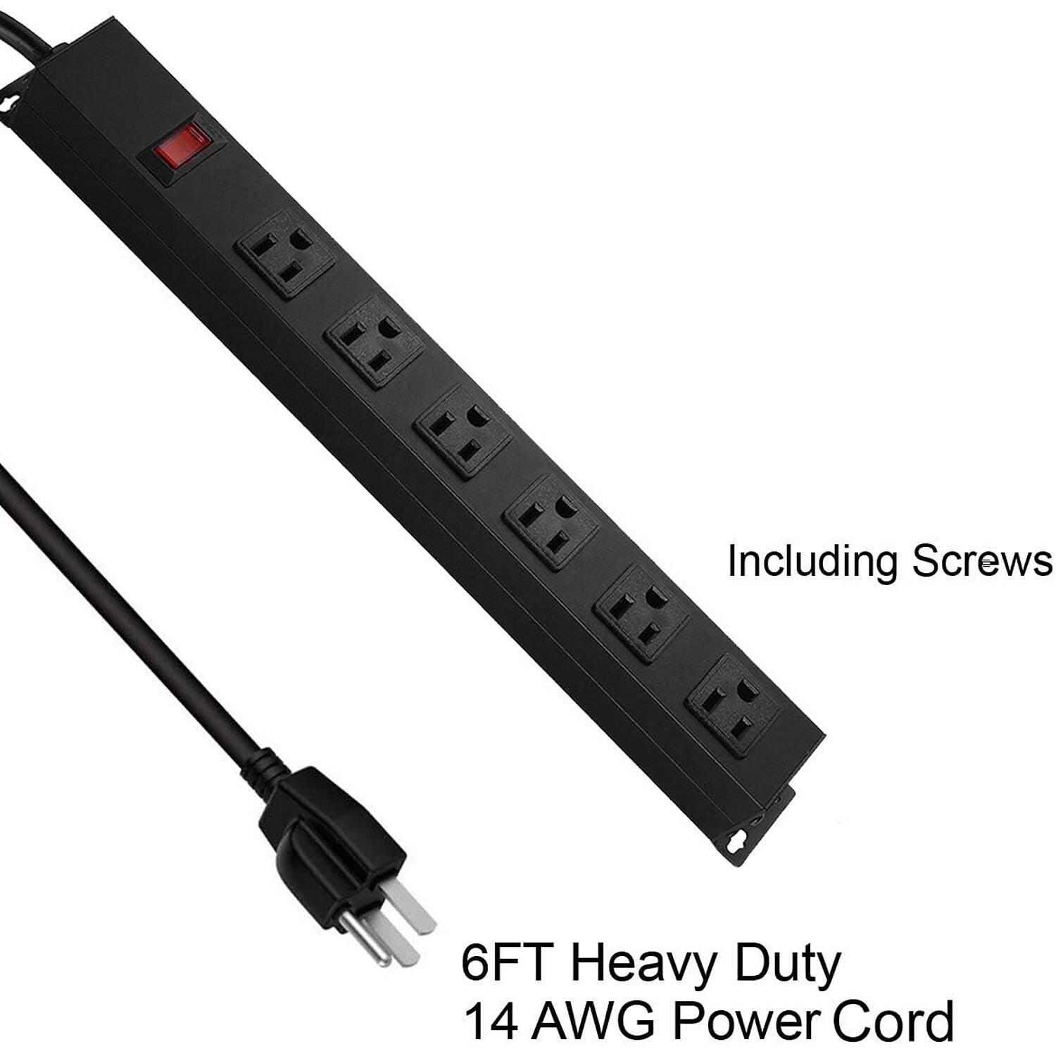6FT Heavy Duty 14 AWG Power Cord, Including Screws