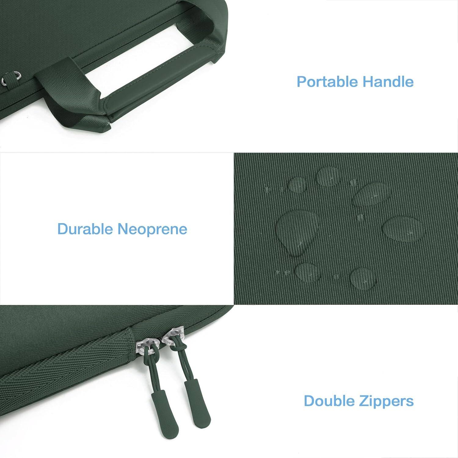Portable Handle  
Durable Neoprene  
Double Zippers