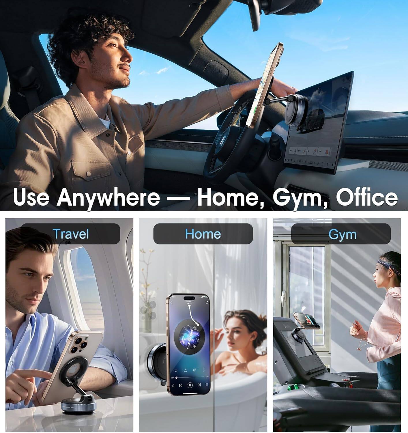 Use Anywhere — Home, Gym, Office

Travel  
Home  
Gym