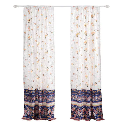 Front. Greenland Home Fashions - Greenland Home Fashions Marsha Window Panel Pair - 42x84" Blue - Blue.