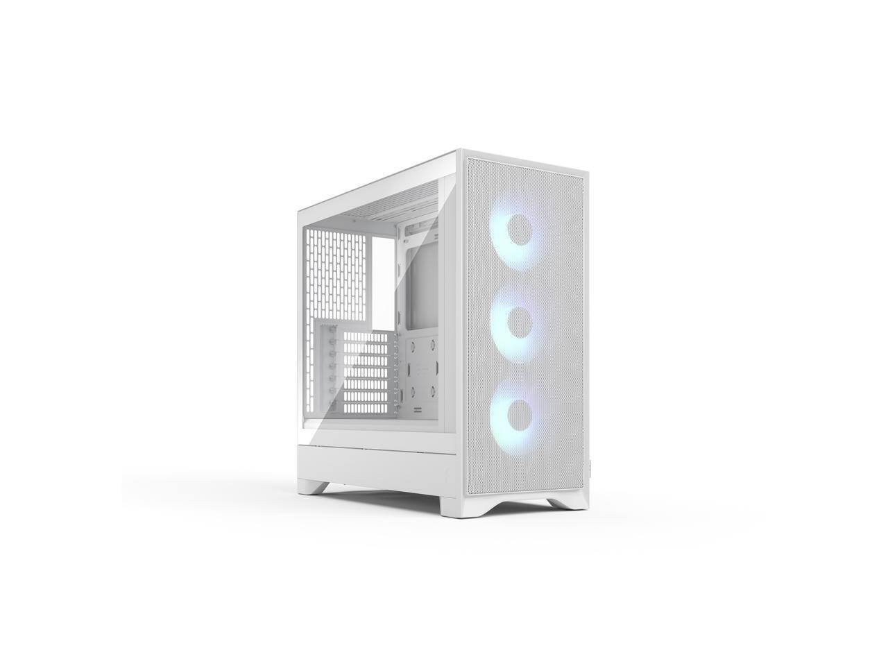 Angle. Fractal Design - Fractal Design Pop 2 Air White RGB - Tempered Glass - Mesh Front Panel - 3x 120mm RGB Fans - Spacious ATX/mATX/ITX Case - White.