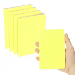 Unique Bargains - 4pcs A6 Notebook, Mini Pocket Kraft Memo Notepads Lined Sketchbook 3.5x5.5 Inch 30 Sheets for Office Travel - Light Yellow