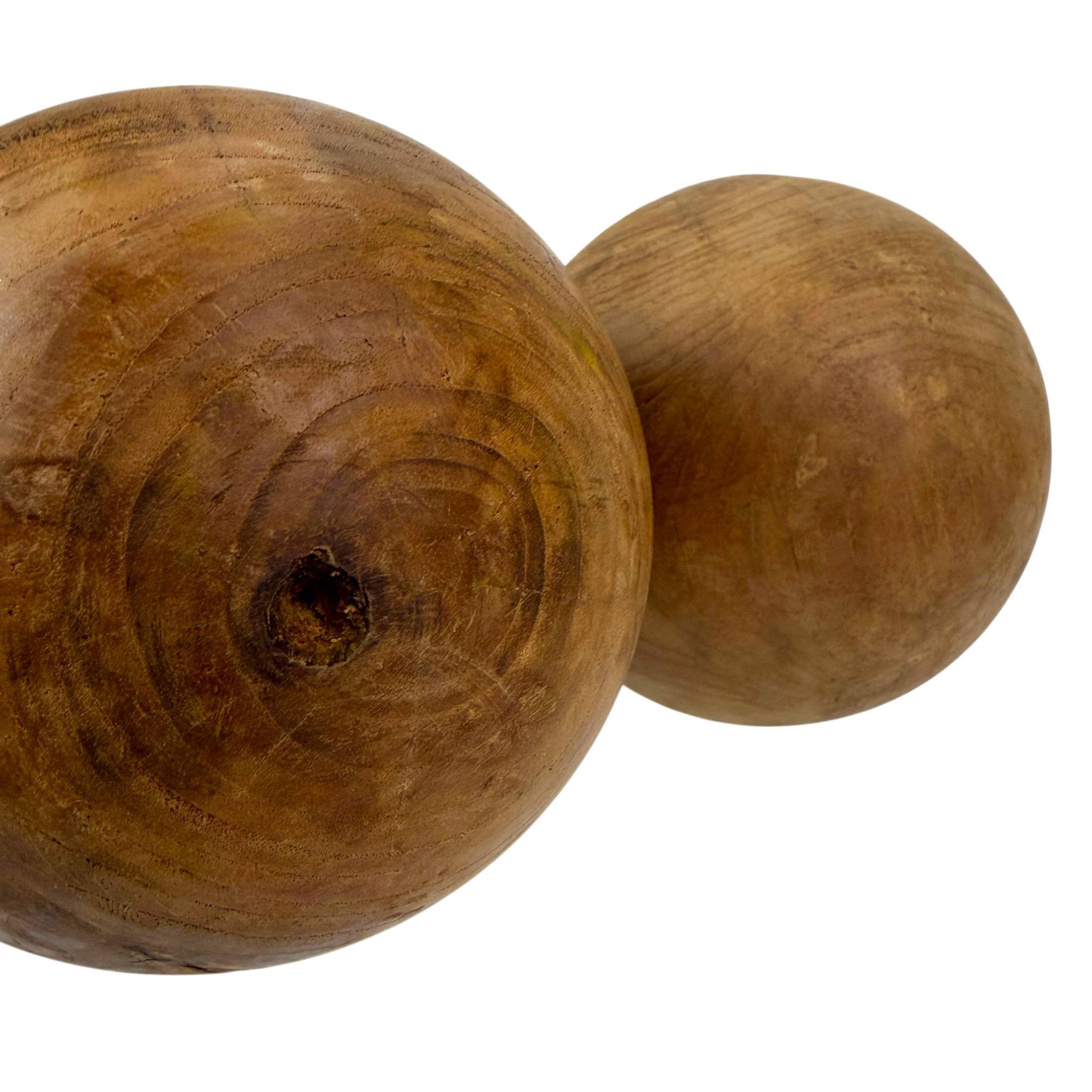 Alt View 3. Things2Die4 - Decorative Wood Orbs Set of 3 Brown Teak 5.5 in Rustic Minimalist Balls - Brown.