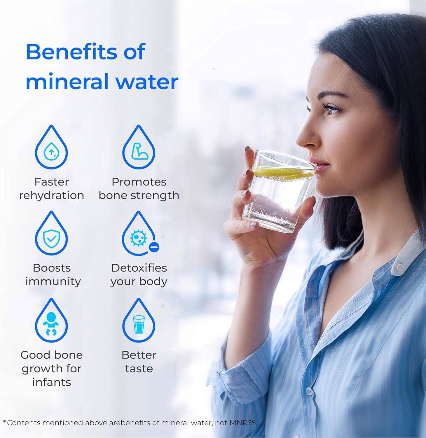 Faster rehydration, Promotes bone strength, Boosts immunity, Detoxifies your body, Good bone growth for infants, Better taste