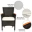 Water-proof cushions, removable & washable cover, acacia wood armrest top.