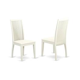 East West Furniture - AMIP3-LWH-W 3 Piece Dining Room Set - 1 Wood Table and 2 Wood Dining Chairs - Finish - Linen White