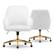 Alt View 21. Serta - Chloe Soft Velvet Modern Home Office Chair - Off White - Polished Gold Base.