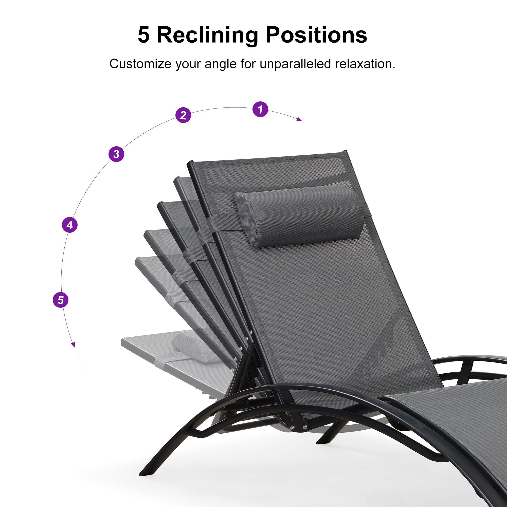 5 Reclining Positions

Customize your angle for unparalleled relaxation.