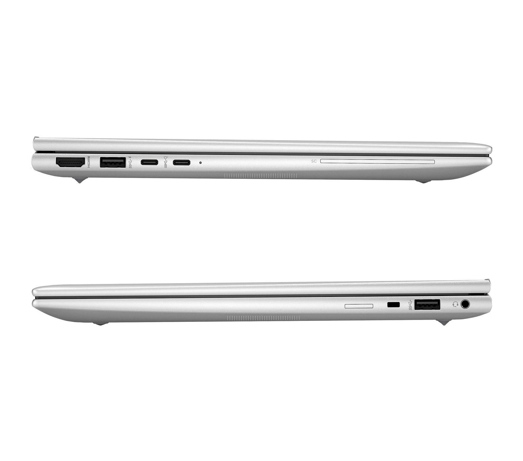Left. HP - HP EliteBook 845 G9, AMD Ryzen 5 PRO 6650U, 16GB, 256GB SSD, 14" FHD, Win 11 Pro - Silver.
