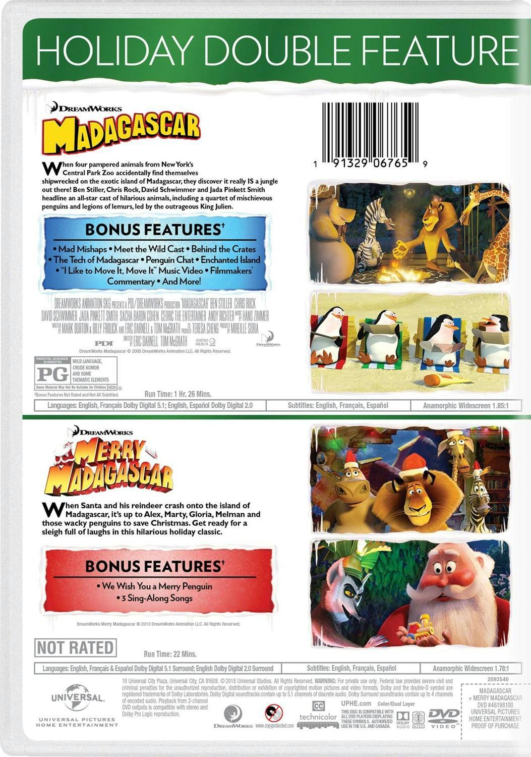 Back. Madagascar/Merry Madagascar (DVD Double Feature) [DVD].