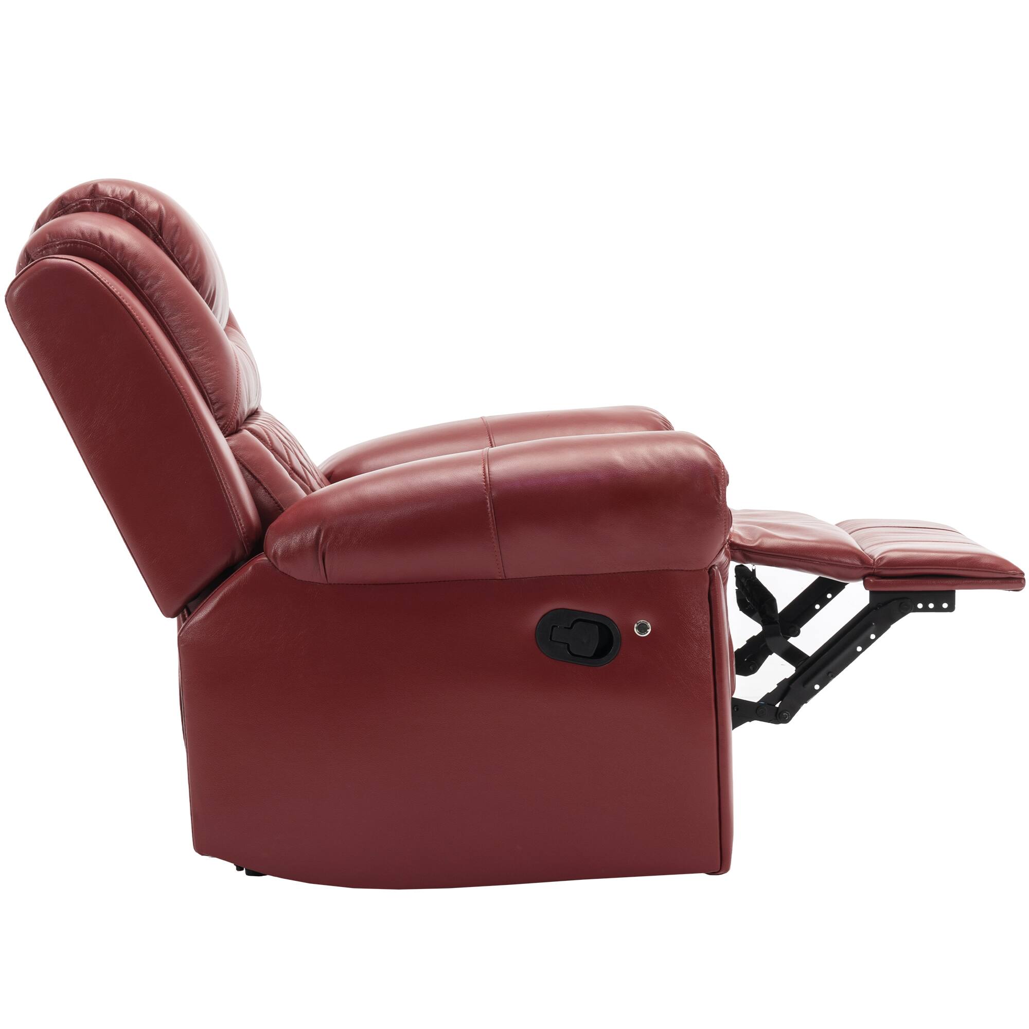 Alt View 6. TinyHomie - Home Theater Seating Manual Recliner Chair with LED Light Strip for Living Room Bedroom Wine Red - Red.