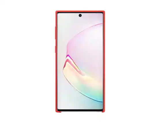 Front. Samsung - Galaxy Note10 Silicone Cover | Color: Red - RED.