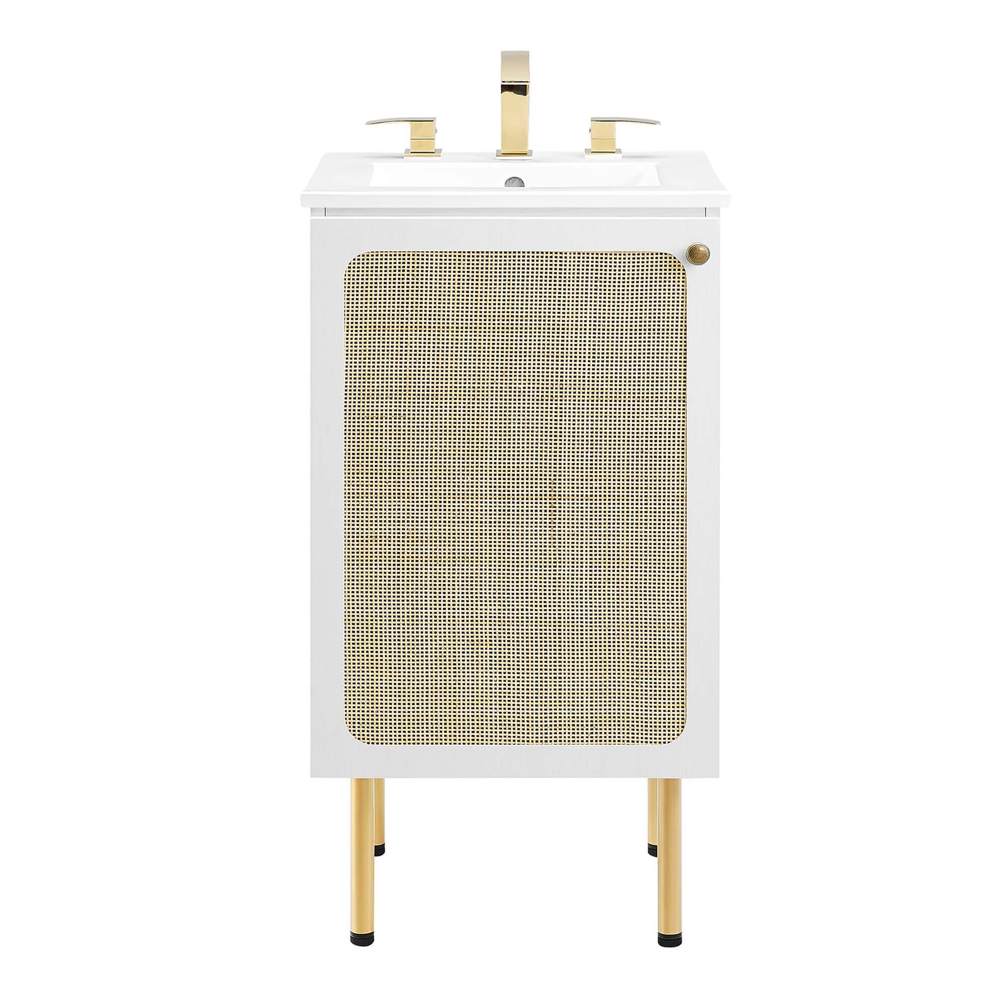 Alt View 7. Modway - Chaucer Bathroom Vanity with White Basin Included by Modway - White White.