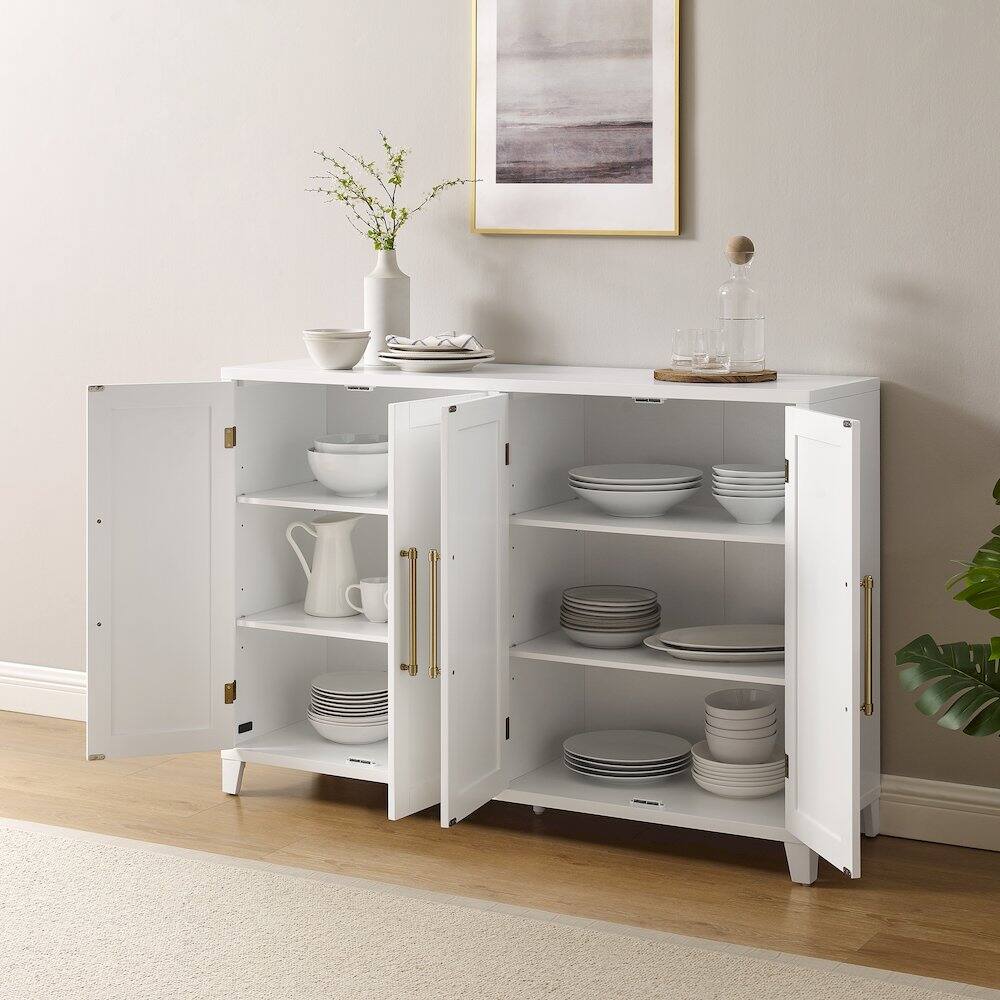 Alt View 9. Crosley Furniture - Roarke Sideboard - White.