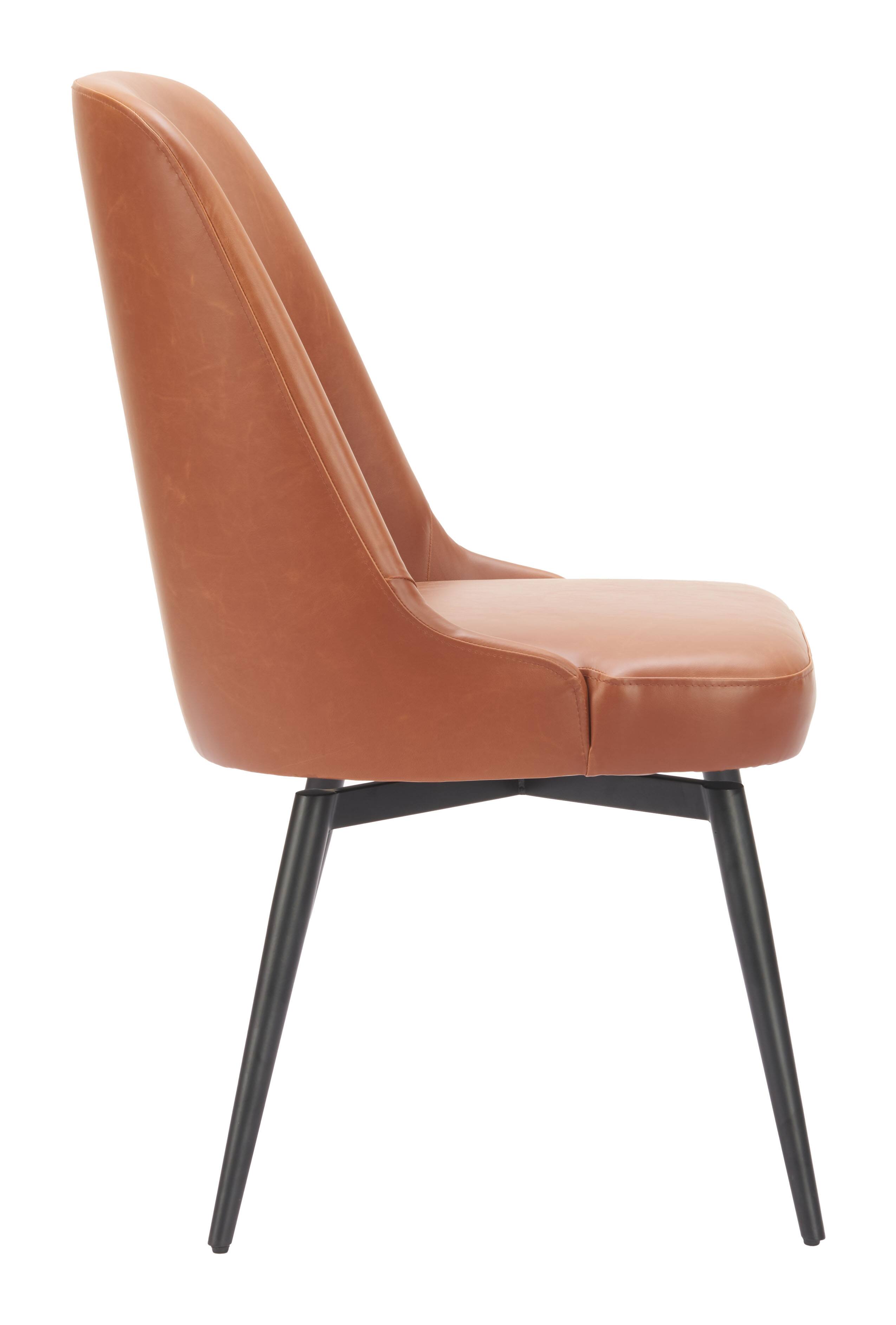 Back. Hivvago - Keppel Swivel Dining Chair (Set of 2) Brown - Brown.